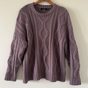 Trendy Queen Lavender Oversized Cable Knit Sweater Size Large